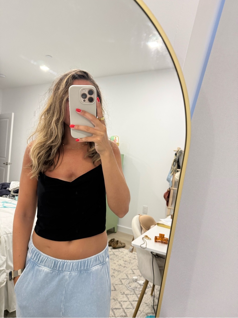 Mango Black Cowl Neck Cropped Camisole